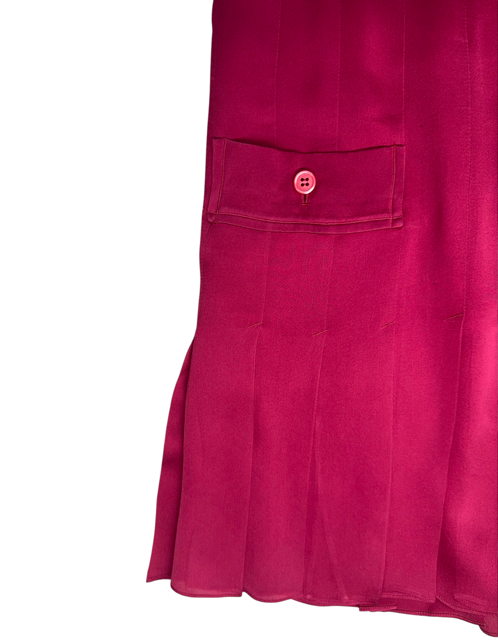 Yves Saint Laurent Magenta Pleated Skirt — M