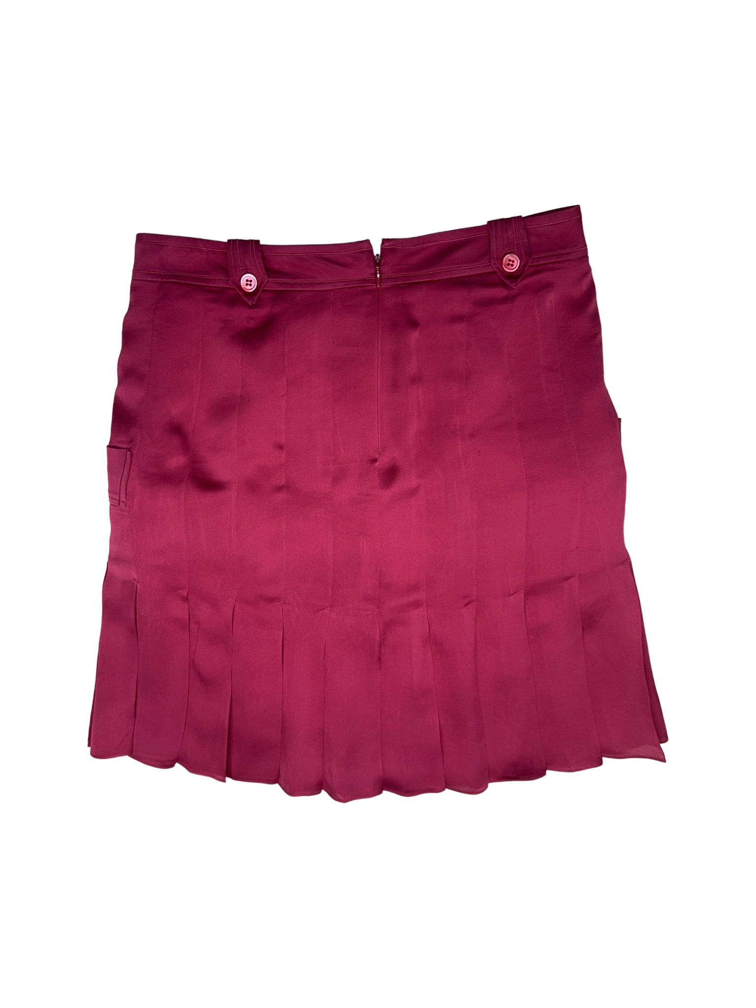 Yves Saint Laurent Magenta Pleated Skirt — M