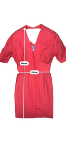 Thierry Mugler Coral Viscose Dress — FR 38