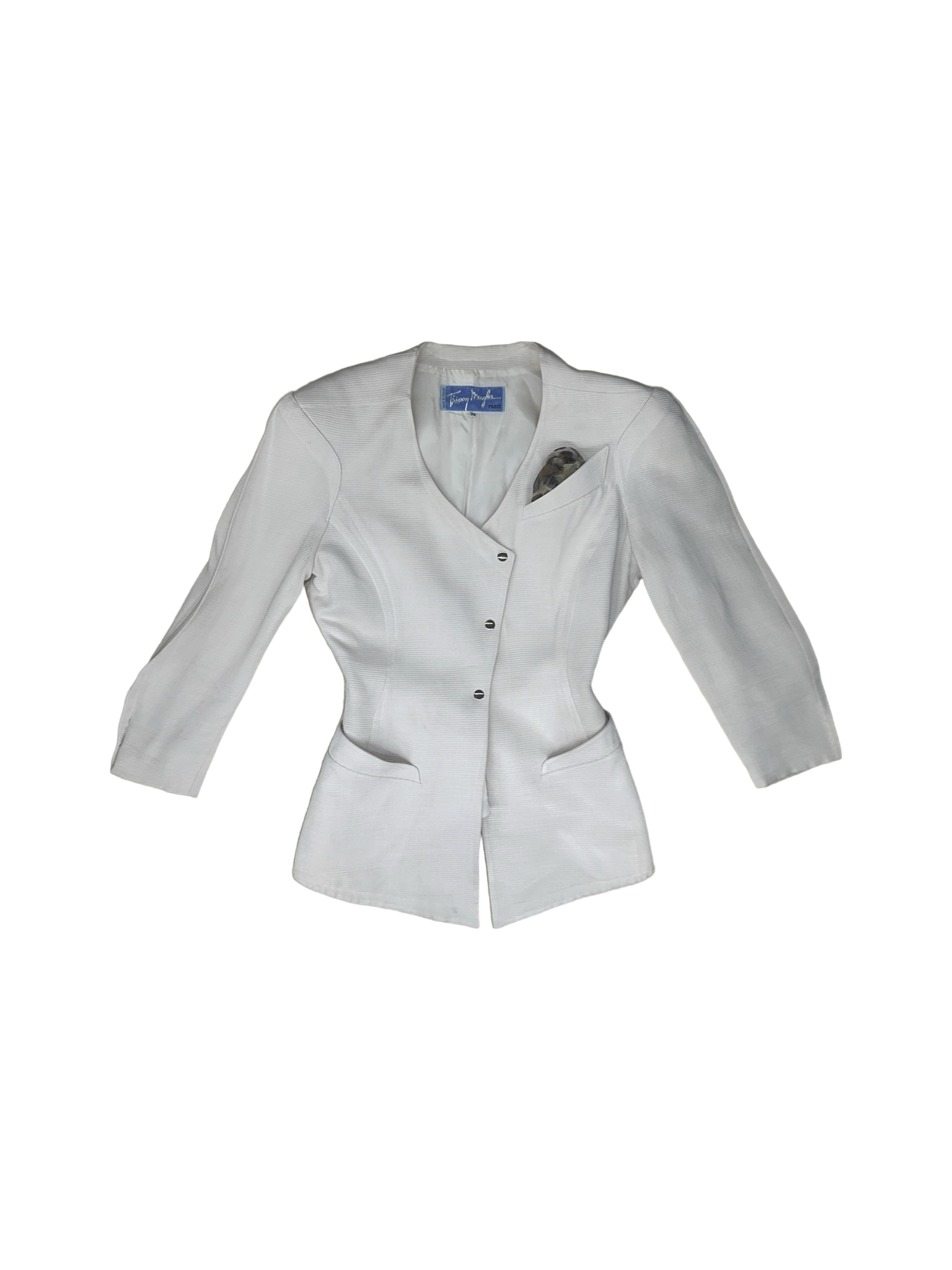 Thierry Mugler Off-White Skirt Suit — FR 36