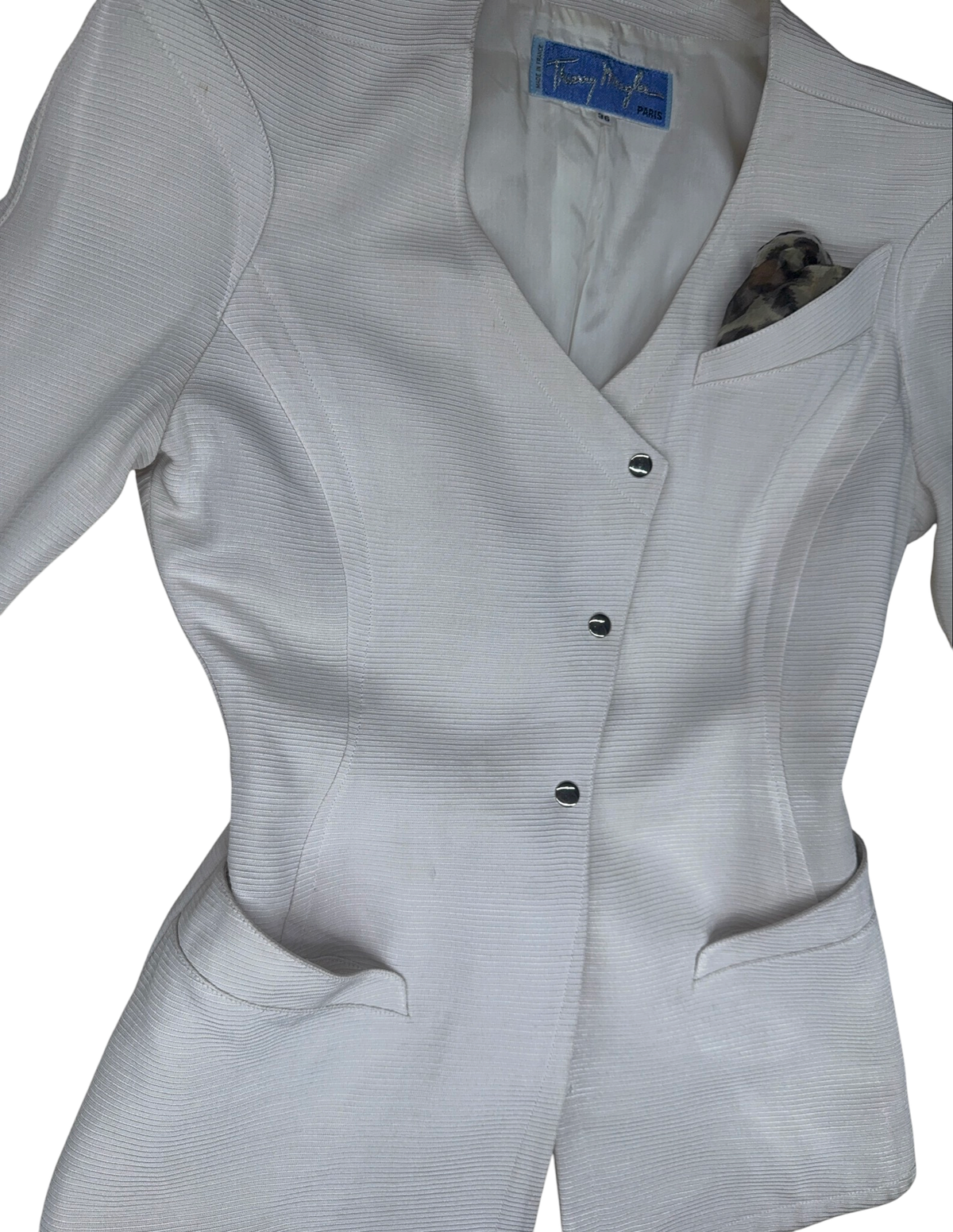 Thierry Mugler Off-White Skirt Suit — FR 36