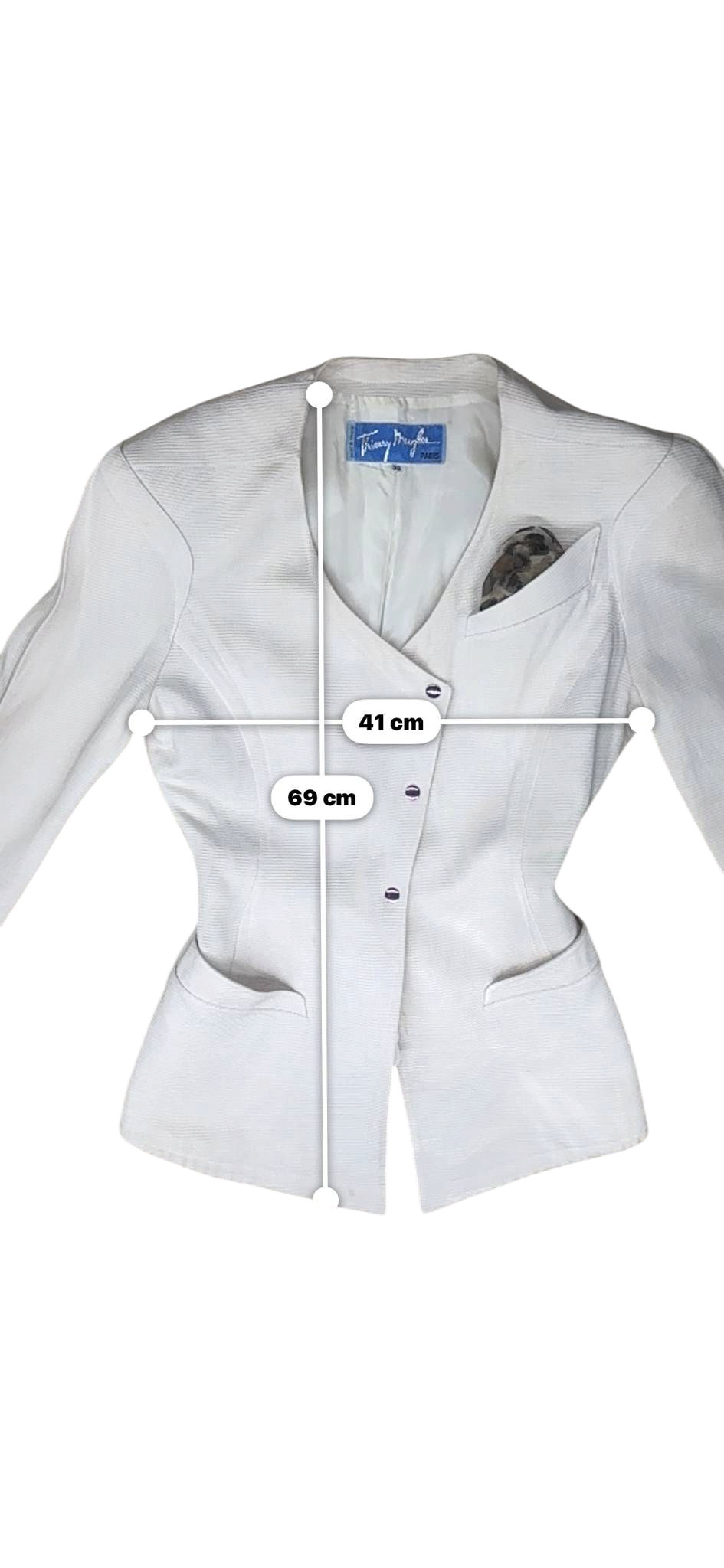 Thierry Mugler Off-White Skirt Suit — FR 36