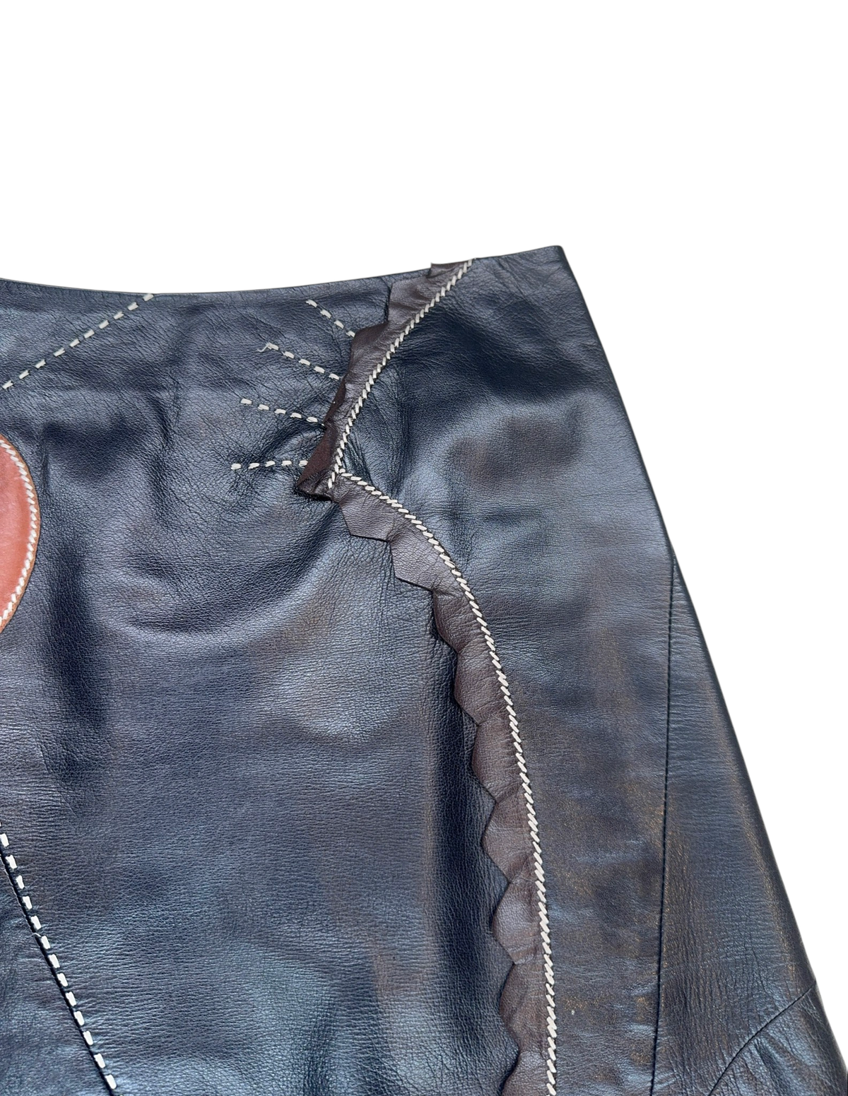 Kenzo Navy Leather Skirt — FR 38