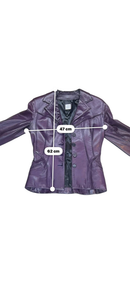 Hervé Léger Aubergine Lambskin Blazer — S