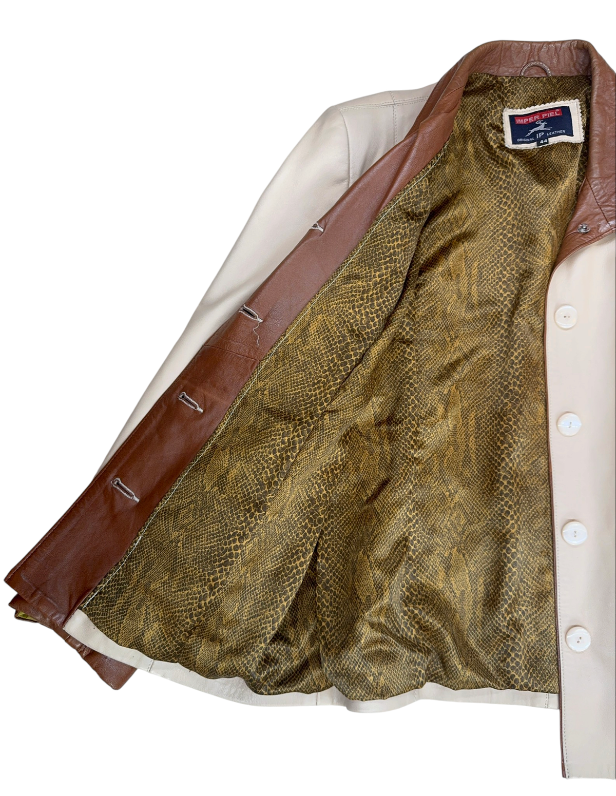 Imper Piel Off-White Leather Jacket — Size 44