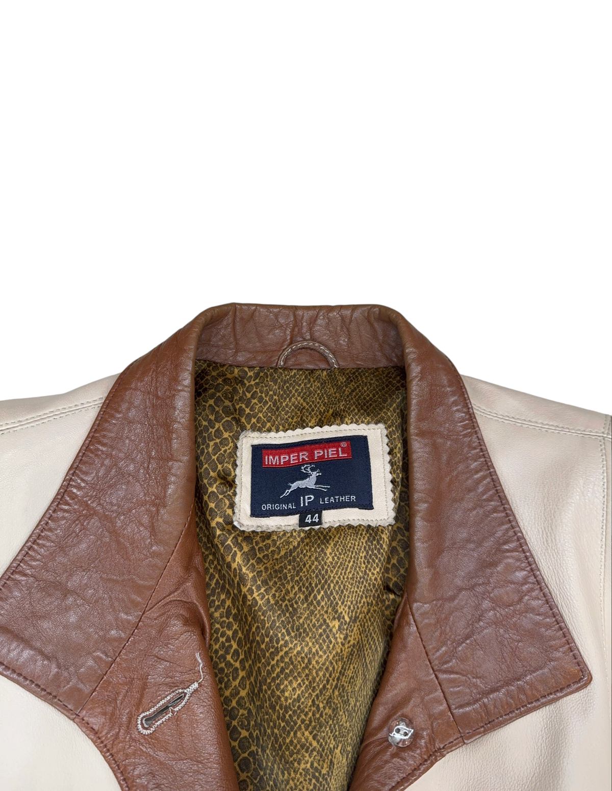 Imper Piel Off-White Leather Jacket — Size 44
