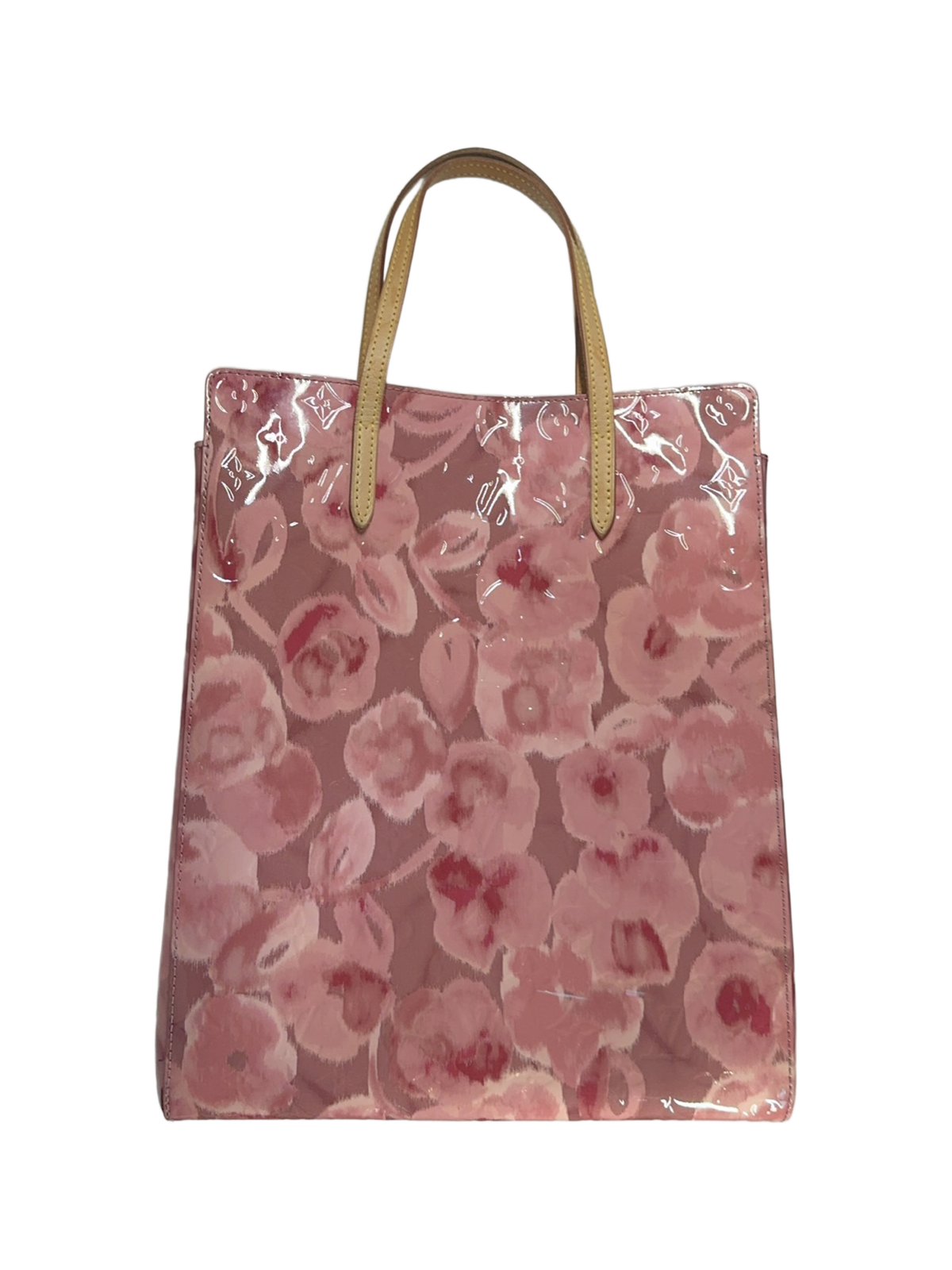Louis Vuitton Pink Patent Leather Tote Bag