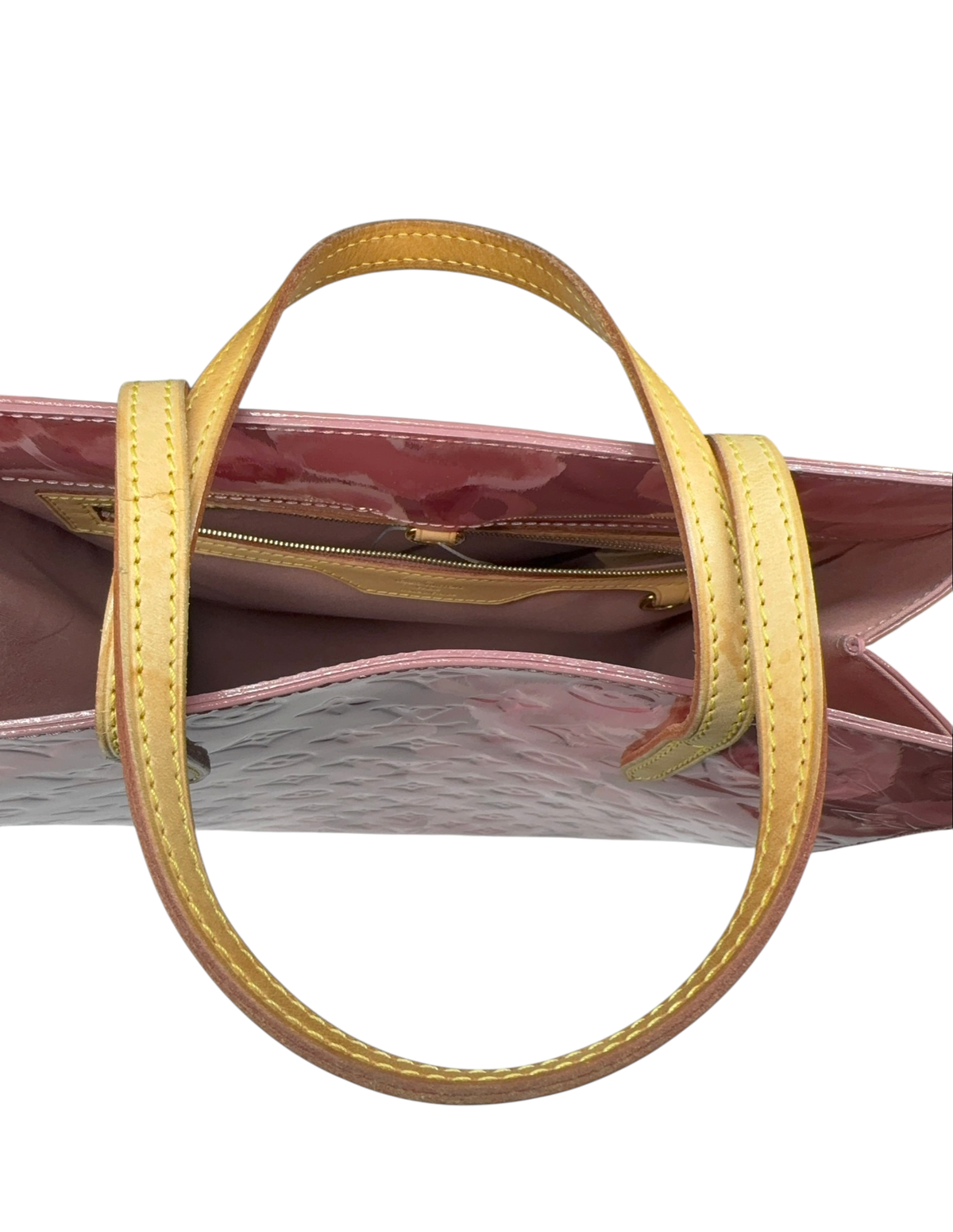 Louis Vuitton Pink Patent Leather Tote Bag