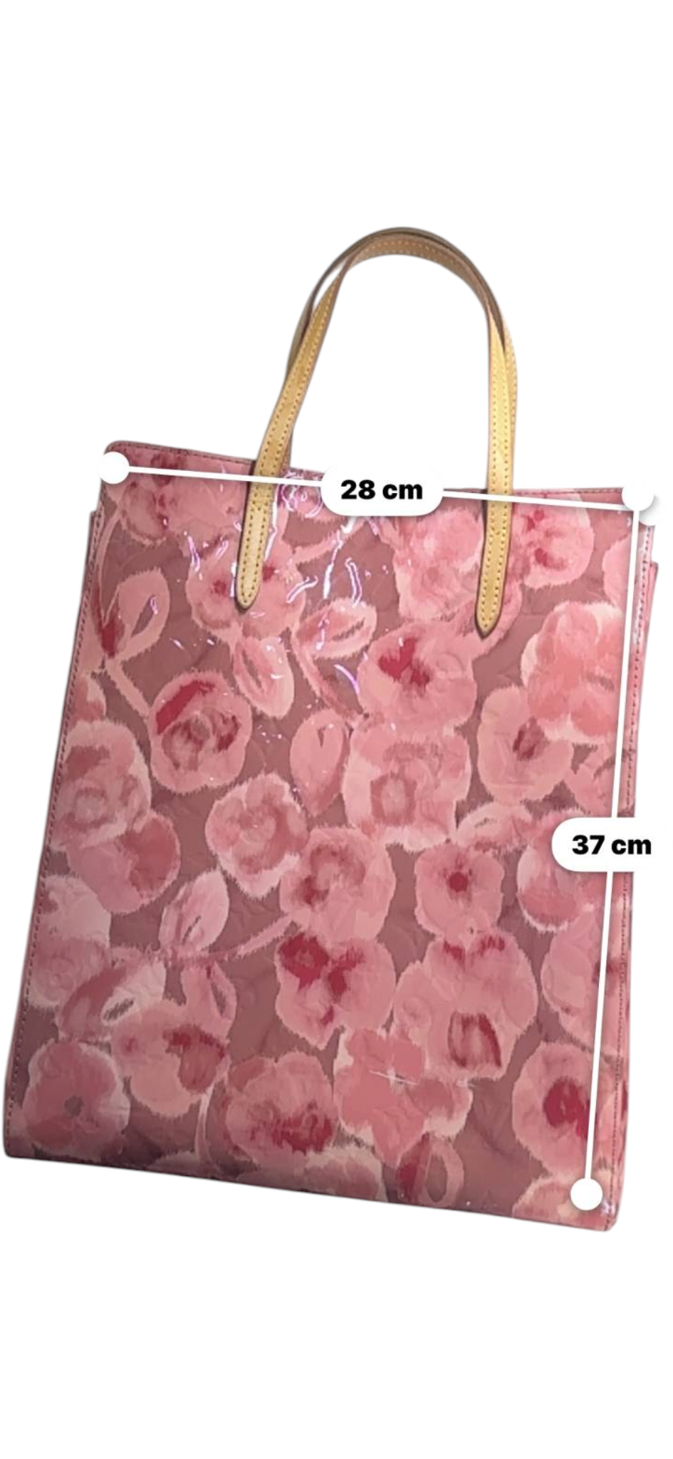 Louis Vuitton Pink Patent Leather Tote Bag