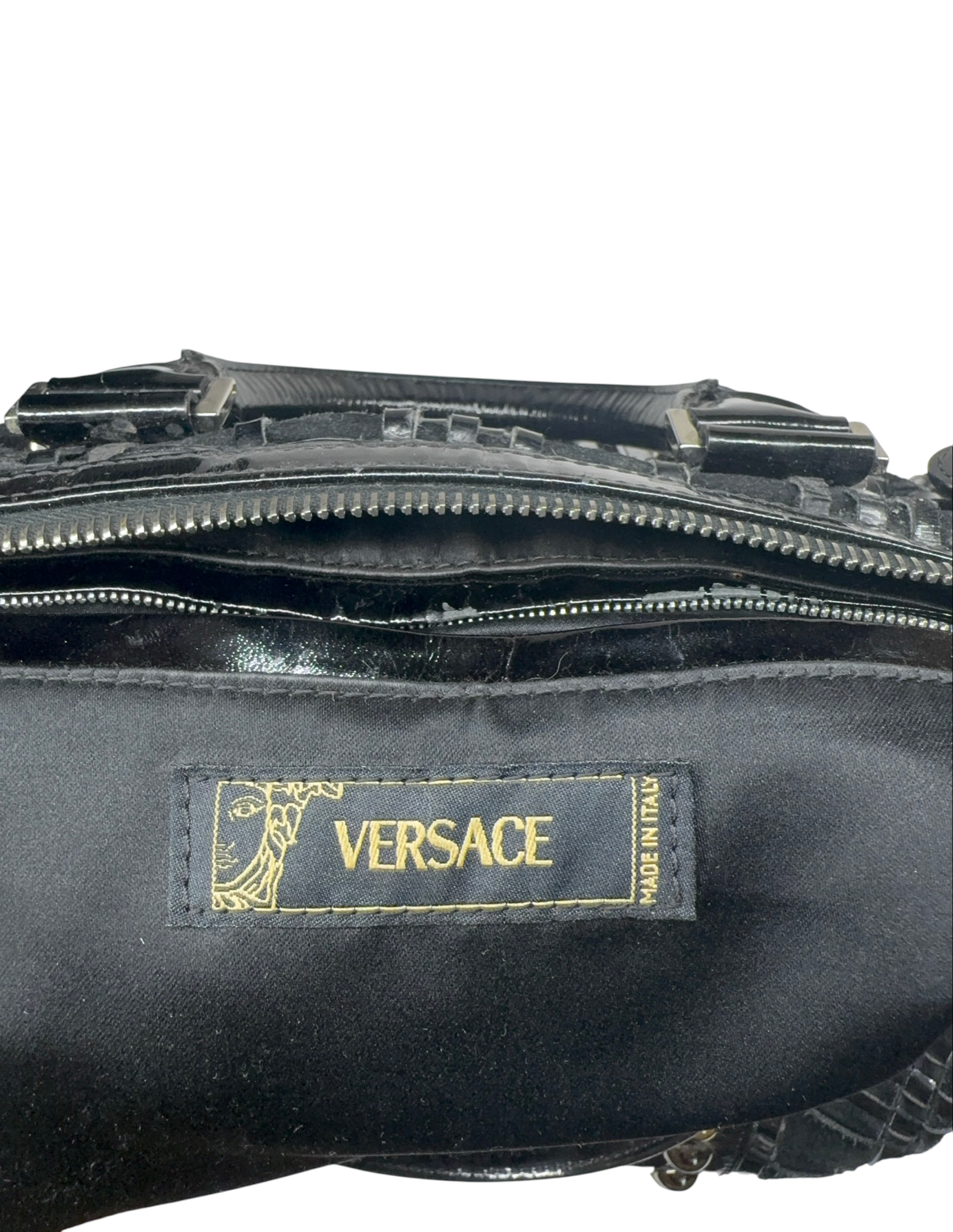 Versace Black Satchel Handbag