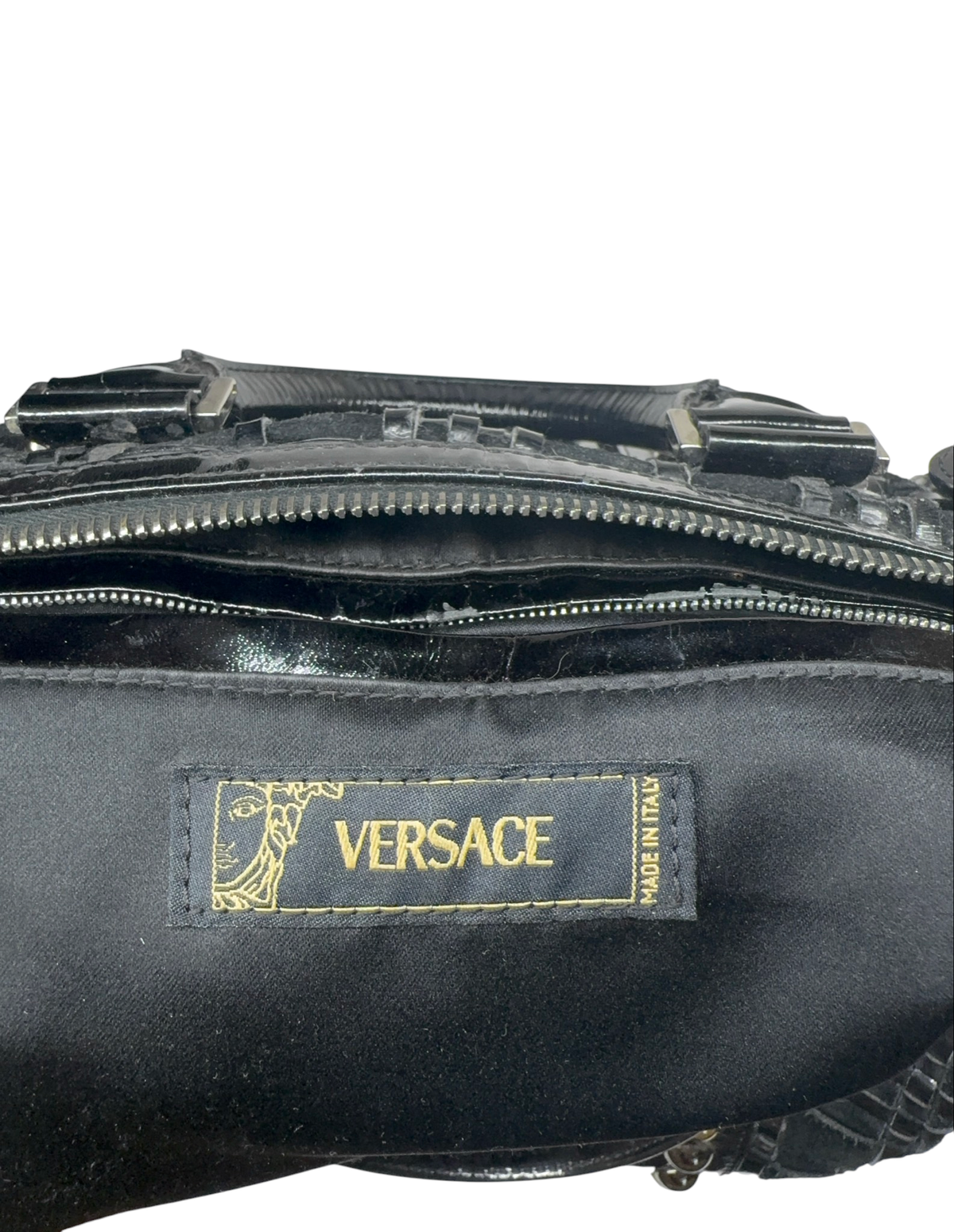Versace Black Satchel Handbag
