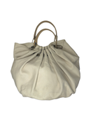Lanvin Off-White Pebbled Leather Hobo Bag