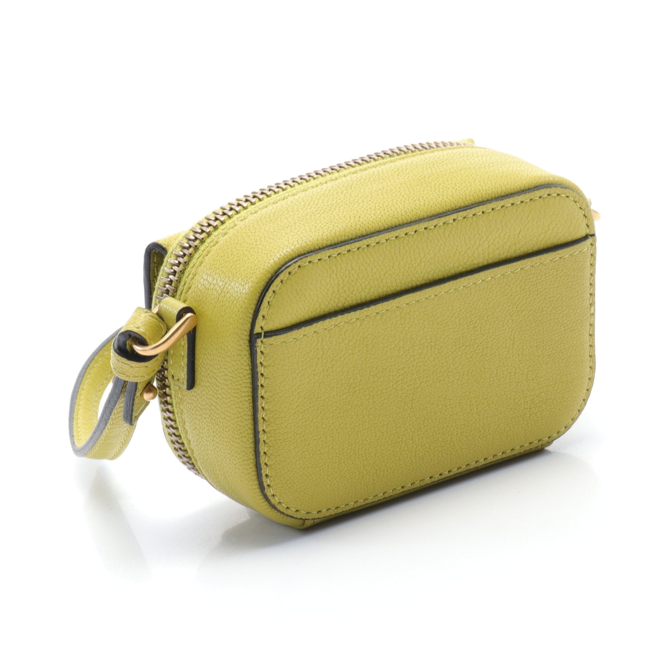 Dior Saddle Shoulder Pouch Bag Leather Yellow-Green