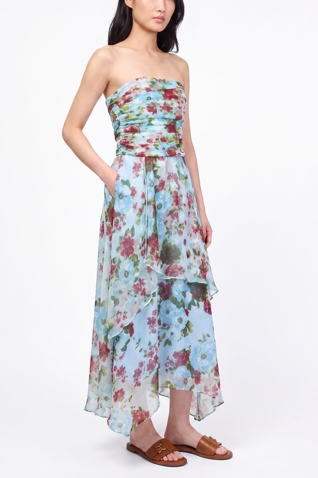 Zapa Floral Strapless Dress