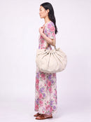 Lanvin Off-White Pebbled Leather Hobo Bag