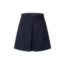 Louis Vuitton Navy Pleated Skirt — 36