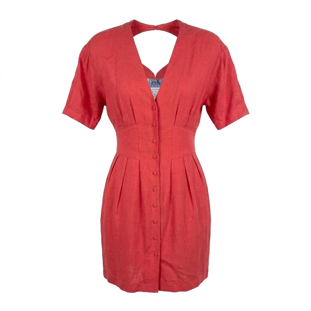 Thierry Mugler Coral Viscose Dress — FR 38
