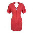 Thierry Mugler Coral Viscose Dress — FR 38