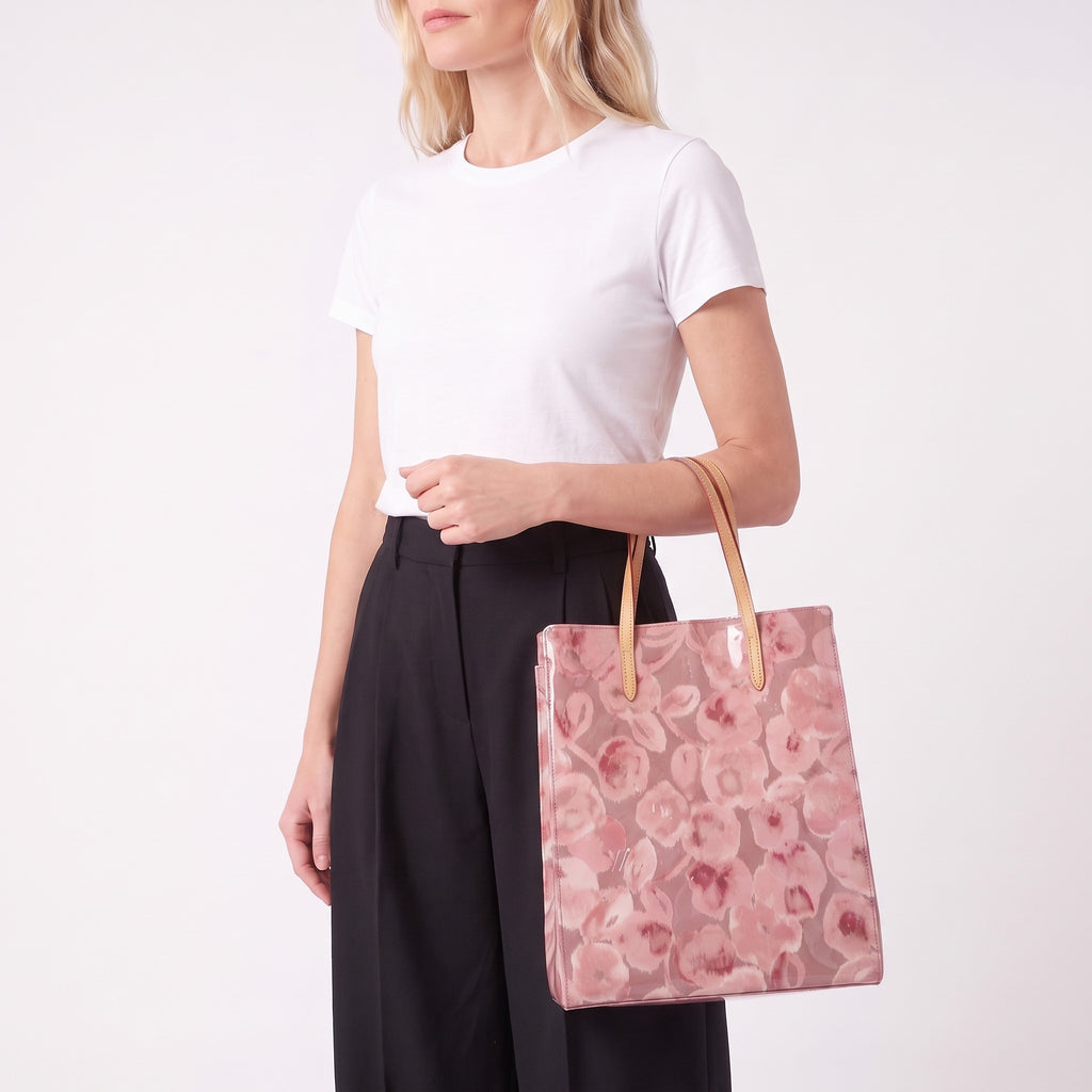 Louis Vuitton Pink Patent Leather Tote Bag