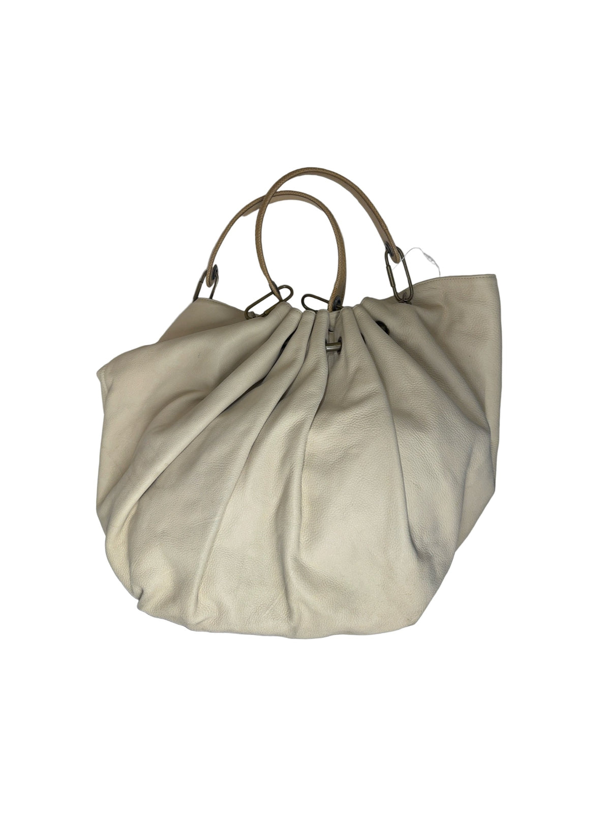 Lanvin Off-White Pebbled Leather Hobo Bag