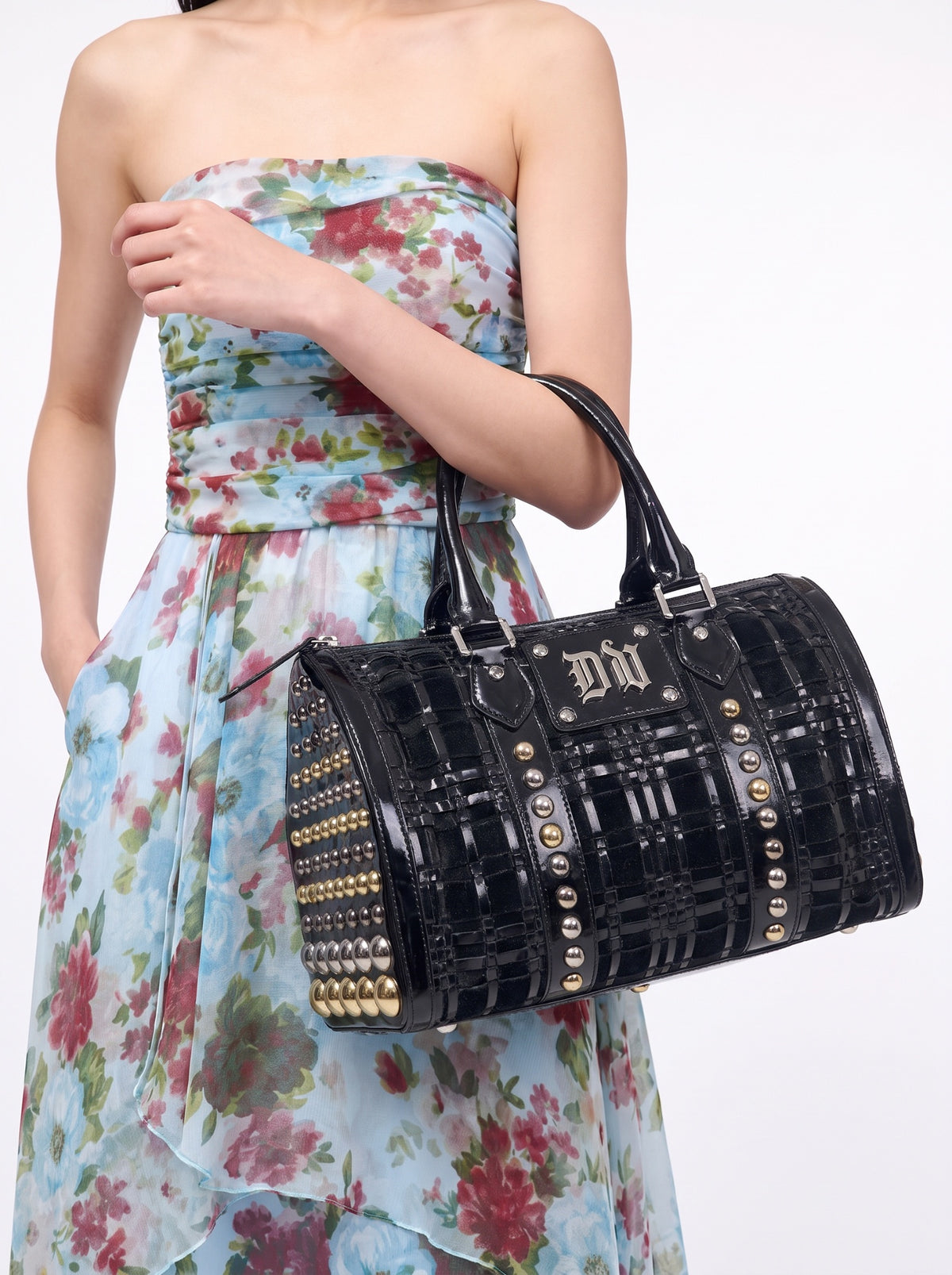 Versace Black Satchel Handbag