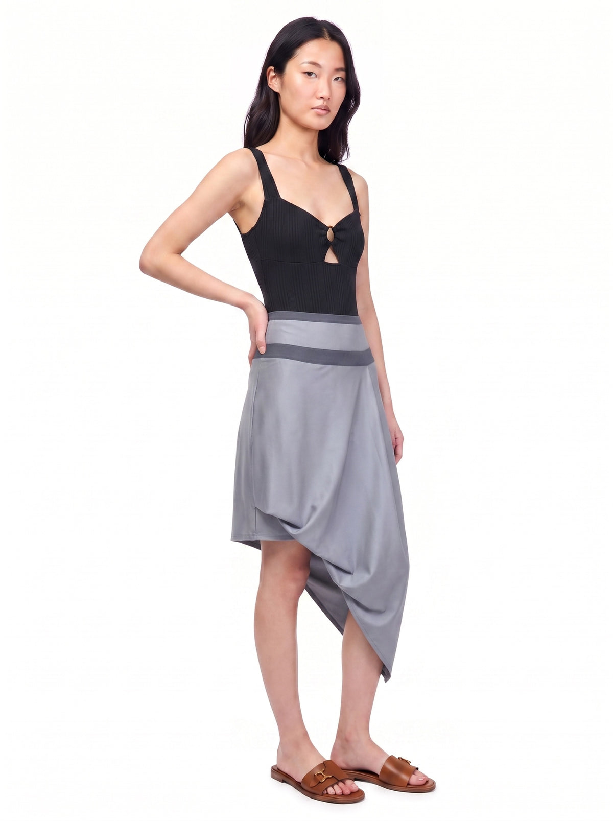 Celine Grey Draped Skirt — XS