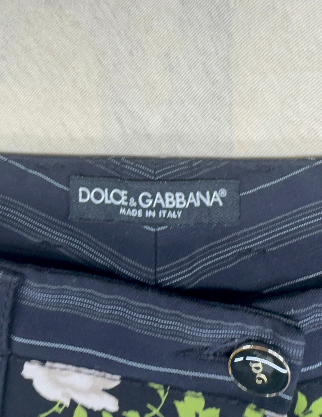 Dolce & Gabbana Charcoal Grey Pinstripe Trousers — M