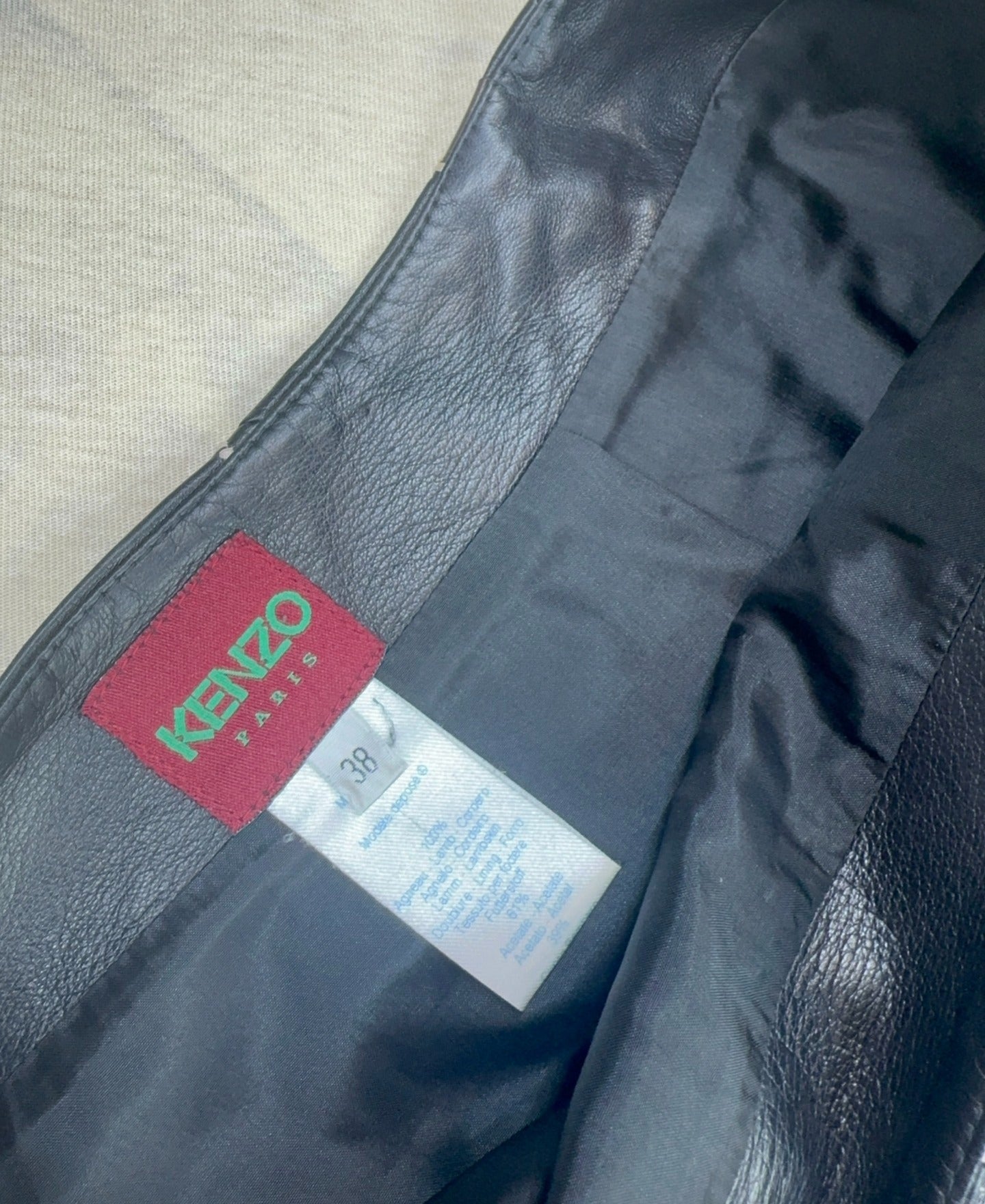 Kenzo Navy Leather Skirt — FR 38