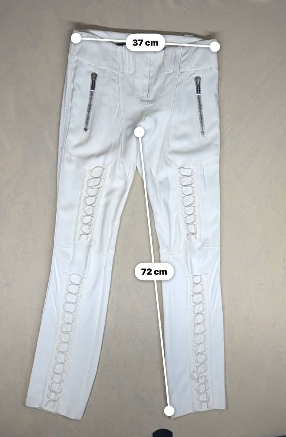 Barbara Bui Off-White Viscose Pants — FR 38